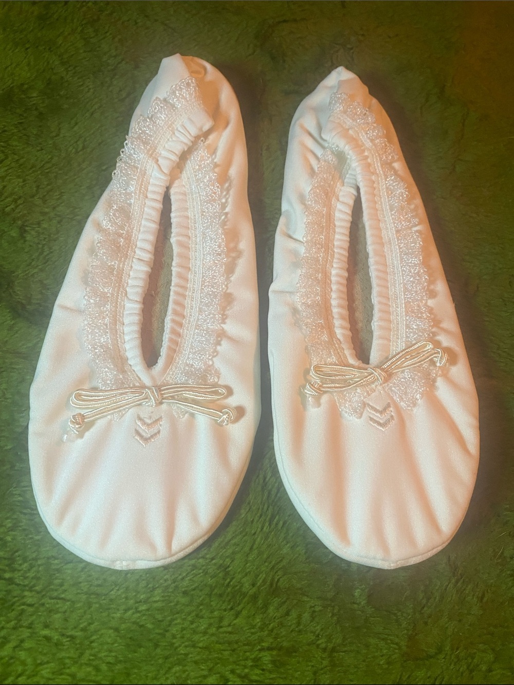 ISOTONER Washable BALLERINA SLIPPERS SZ L Leather soles